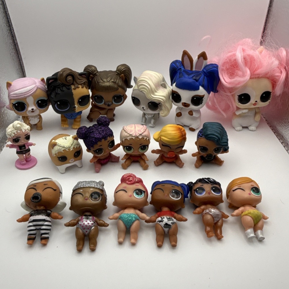 LOL Surprise Mini Dolls Lil Sisters Babies & Pets Lot Bunnies Dogs Cats Hamster